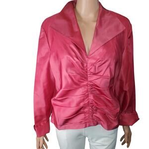 Vintage Talbots Silk Taffeta Top 18 (fits like 12/14) Pink Formal Occasion NOS